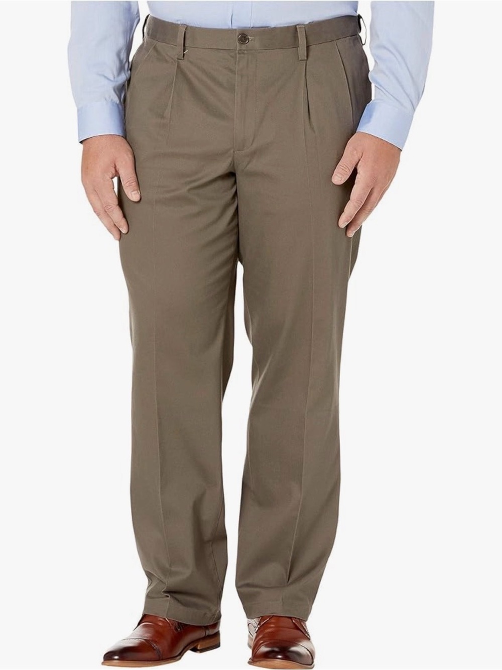 Dockers Classic Fit Signature Khaki Cotton Stretch Pants Pleated  Brown Sz 40x36